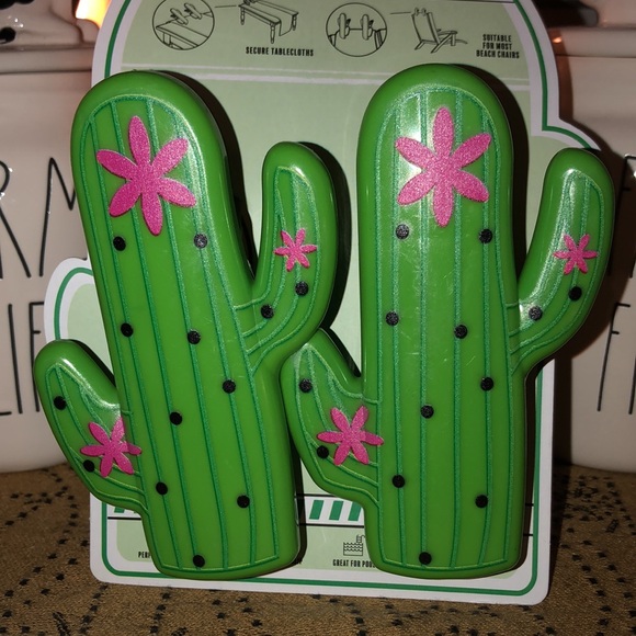 Roam and Repeat Cactus Shaped Beach Towel Clips 2 Piece - Picture 2 of 5